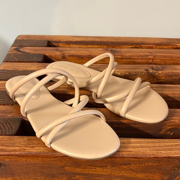 Nine West Women's Cream Strappy Sandals - Picture 1 of 2